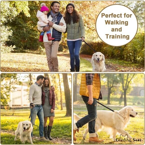 Leather Dog Leash 6ft, Dog Leashes for Large Dogs Heavy Duty, Soft Braided - Picture 4 of 7